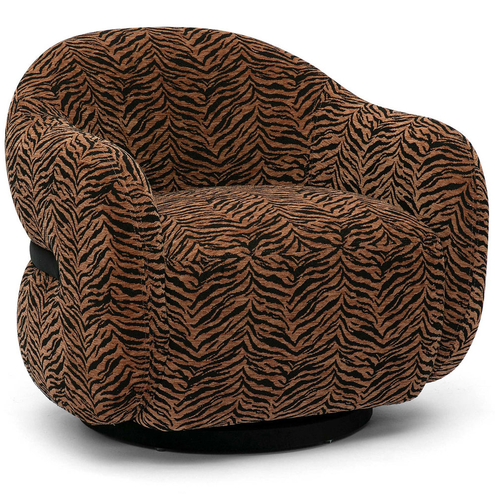 Salma Swivel Chair, Animal Print