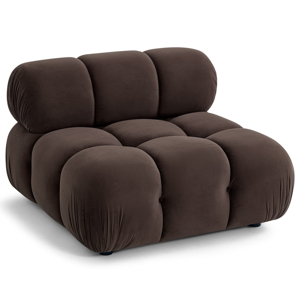 Calliope Modular Armless Chair, Dark Brown