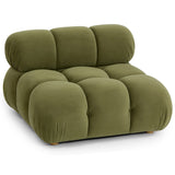 Calliope Modular Armless Chair, Olive Green