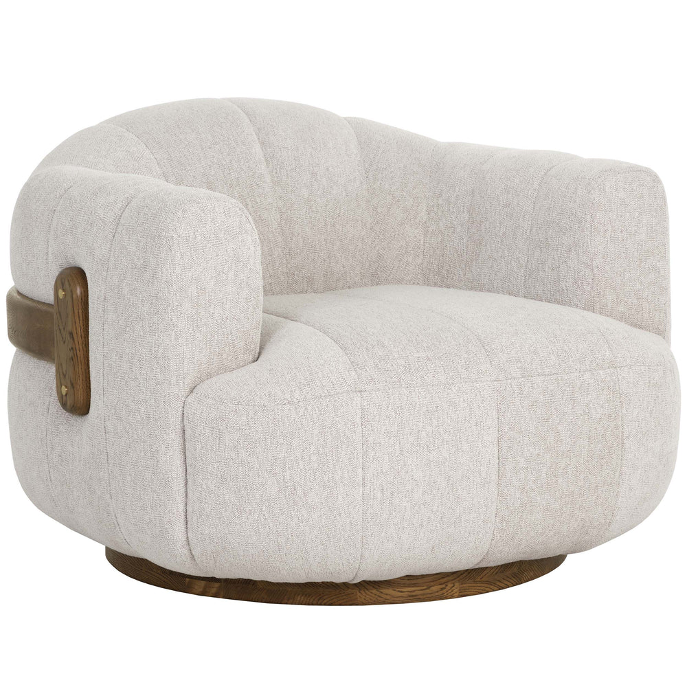 Tadeo Swivel Chair, Dove Cream-Furniture - Chairs-High Fashion Home