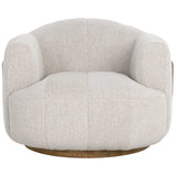 Tadeo Swivel Chair, Dove Cream-Furniture - Chairs-High Fashion Home