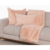 Taiga Faux Fur Pillow, Peach-Accessories-High Fashion Home