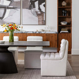 Taji Rectangular Dining Table, Grey Ceramic/Titanium Base