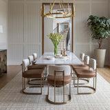 Taji Rectangular Dining Table, Calcatta/Gold Beaten