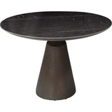 Taji Oval Dining Table, Polished Grey/Textured Silver Base-Furniture - Dining-High Fashion Home
