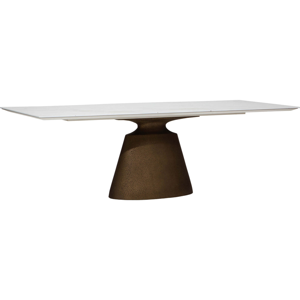 Taji Rectangular Dining Table, Calcatta/Gold Beaten
