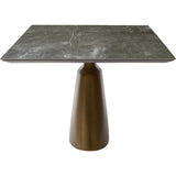 Taji Rectangular Dining Table, Gray/Gold Base
