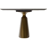 Taji Rectangular Dining Table, Gray/Gold Base