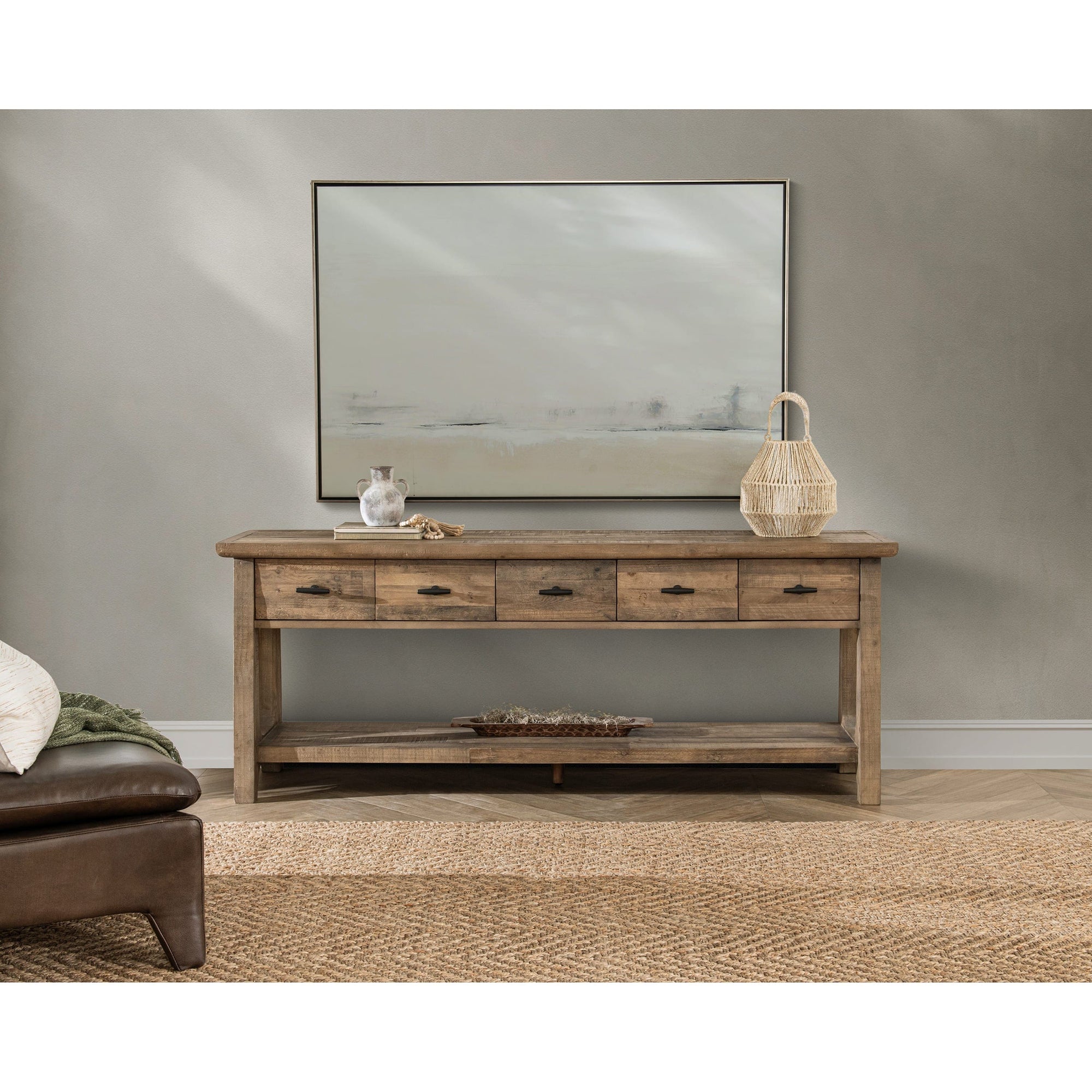 Talladega Rectangular Console Table, Natural – High Fashion Home