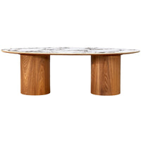Tamara Oval Coffee Table, Marble Ceramic-Furniture - Accent Tables-High Fashion Home