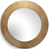 Tano Round Mirror, Antique Brass