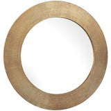 Tano Round Mirror, Antique Brass