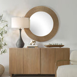 Tano Round Mirror, Antique Brass