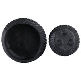 Tapered Bowls w/Lines, Black, Set of 2-Accessories-High Fashion Home