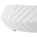 Tapered Bowls w/Lines, White, Set of 2-Accessories-High Fashion Home