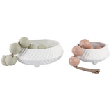 Tapered Bowls w/Lines, White, Set of 2-Accessories-High Fashion Home