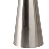 Tapered Metal Base Drink Table, White/Silver