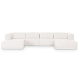 Tarra 4 Piece Chenille U-Sectional, Cream-Furniture - Sofas-High Fashion Home