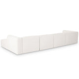 Tarra 4 Piece Chenille U-Sectional, Cream-Furniture - Sofas-High Fashion Home