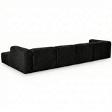 Tarra 4 Piece Corduroy Modular U-Sectional, Black-Furniture - Sofas-High Fashion Home