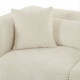 Tarra 4 Piece Corduroy Modular U-Sectional, Cream-Furniture - Sofas-High Fashion Home