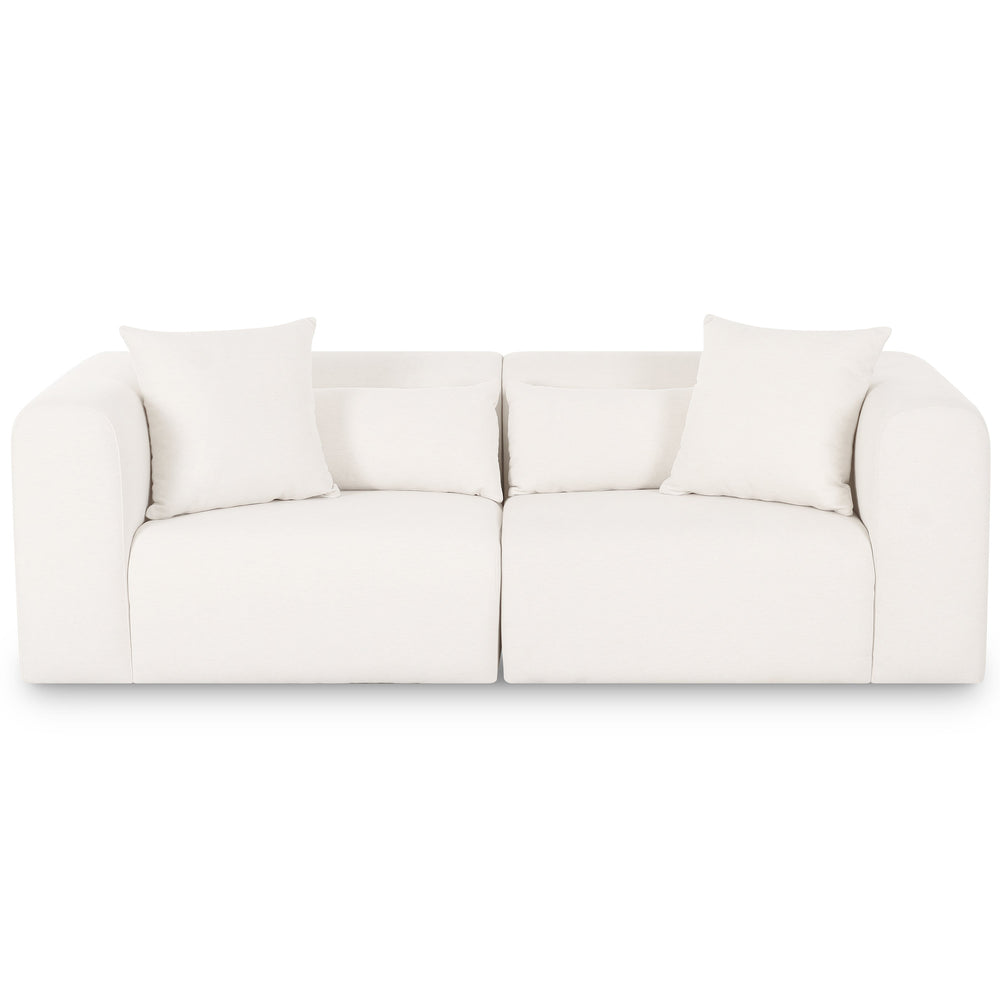 Tarra Chenille Loveseat, Cream-Furniture - Sofas-High Fashion Home