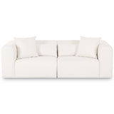 Tarra Chenille Loveseat, Cream-Furniture - Sofas-High Fashion Home