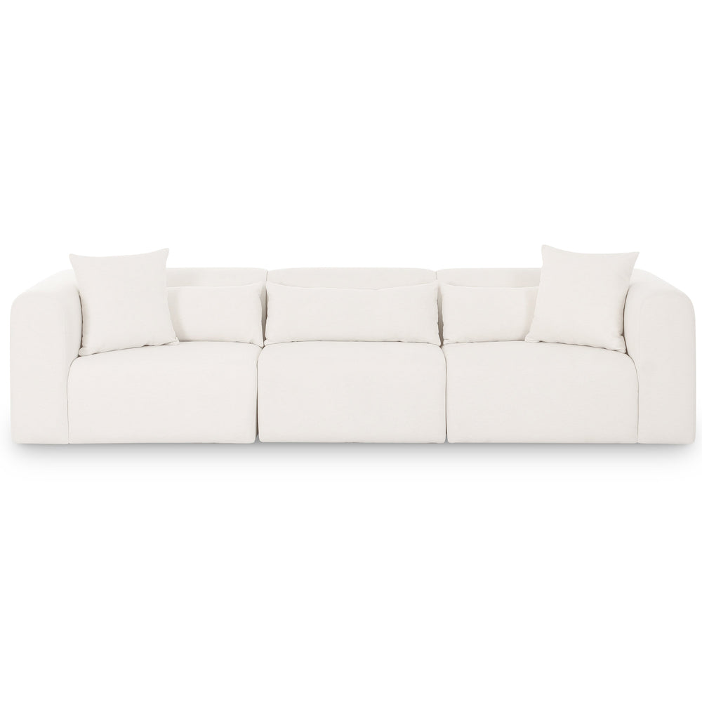 Tarra Chenille Sofa, Cream-Furniture - Sofas-High Fashion Home