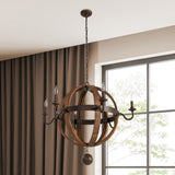 Tarsus Round Chandelier, Brown-Lighting-High Fashion Home