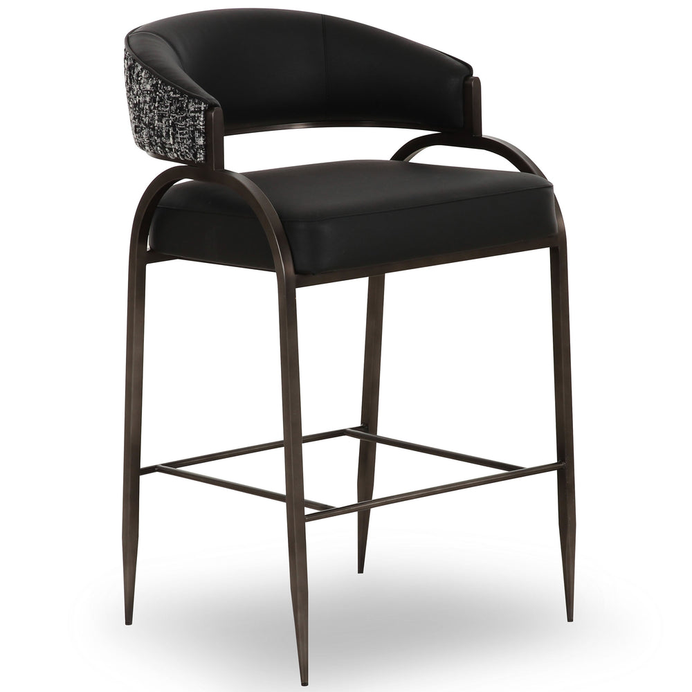 Tatum 2-Tone Counter Stool, Black-Furniture - Chairs-High Fashion Home