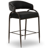 Tatum 2-Tone Counter Stool, Black-Furniture - Chairs-High Fashion Home