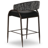 Tatum 2-Tone Counter Stool, Black-Furniture - Chairs-High Fashion Home