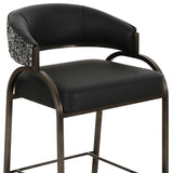 Tatum 2-Tone Counter Stool, Black-Furniture - Chairs-High Fashion Home