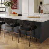 Tatum 2-Tone Counter Stool, Black-Furniture - Chairs-High Fashion Home