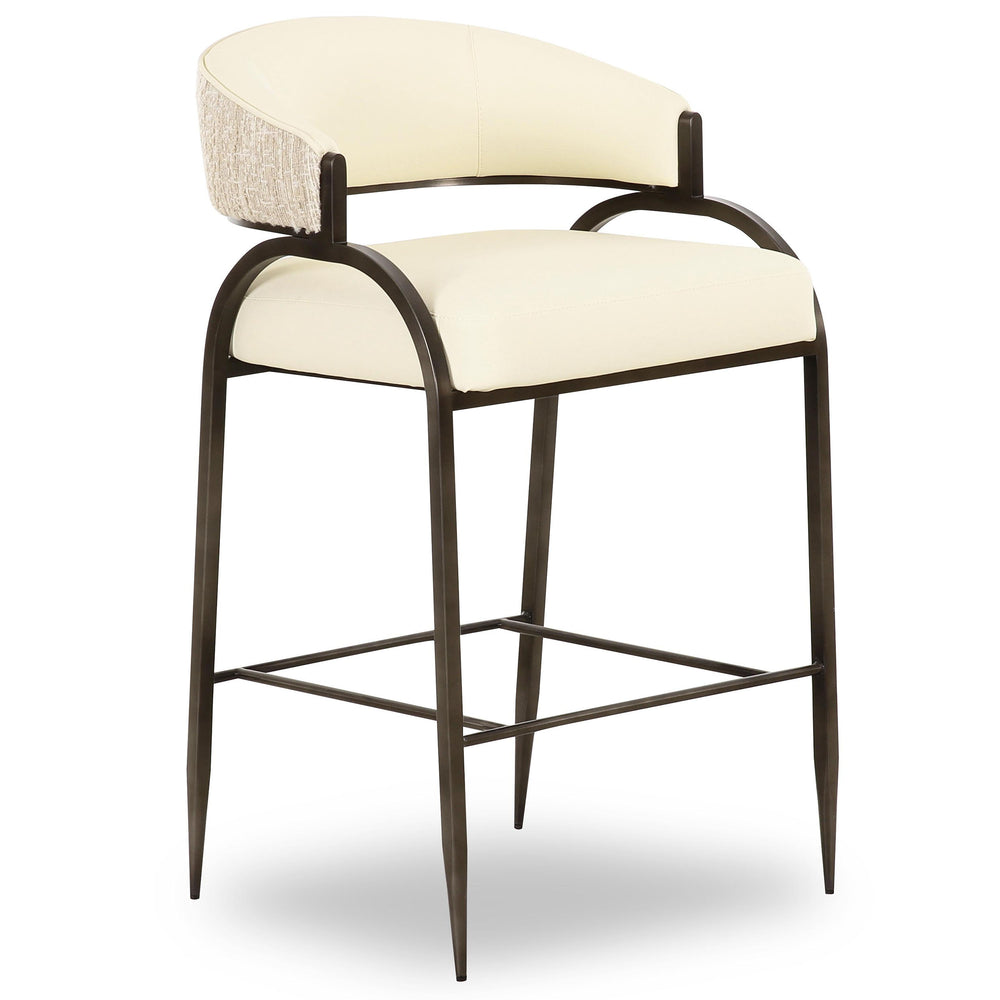 Tatum 2-Tone Counter Stool, Cream-Furniture - Chairs-High Fashion Home
