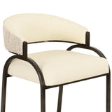 Tatum 2-Tone Counter Stool, Cream-Furniture - Chairs-High Fashion Home
