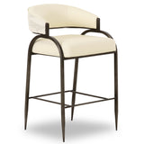 Tatum 2-Tone Jacquard Counter Stool, Cream-Furniture - Chairs-High Fashion Home