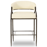 Tatum 2-Tone Jacquard Counter Stool, Cream-Furniture - Chairs-High Fashion Home