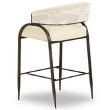 Tatum 2-Tone Jacquard Counter Stool, Cream-Furniture - Chairs-High Fashion Home
