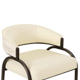 Tatum 2-Tone Jacquard Counter Stool, Cream-Furniture - Chairs-High Fashion Home