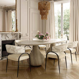 Tatum 2-Tone Jacquard Dining Chair, Cream, Set of 2-Furniture - Dining-High Fashion Home