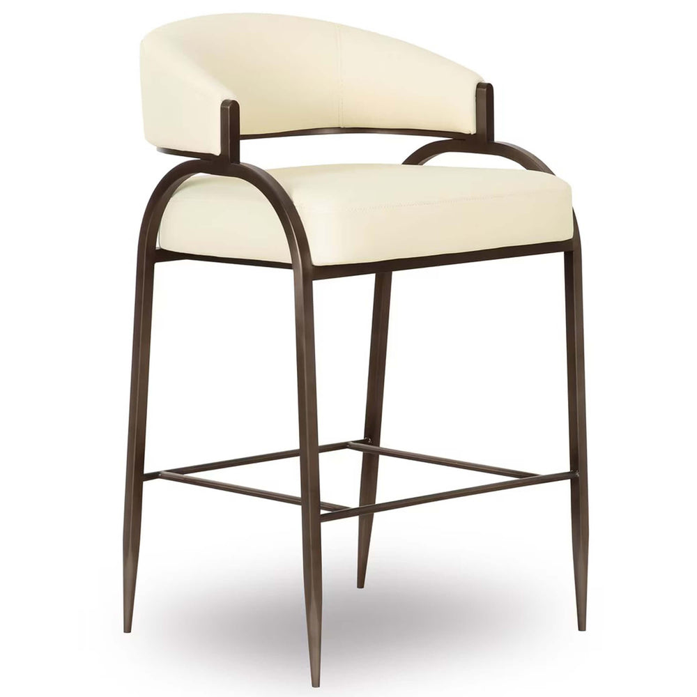 Tatum Vegan Leather Counter Stool, Cream-Furniture - Dining-High Fashion Home