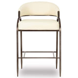 Tatum Vegan Leather Counter Stool, Cream-Furniture - Dining-High Fashion Home