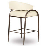 Tatum Vegan Leather Counter Stool, Cream-Furniture - Dining-High Fashion Home