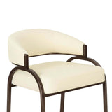 Tatum Vegan Leather Counter Stool, Cream-Furniture - Dining-High Fashion Home