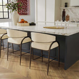 Tatum Vegan Leather Counter Stool, Cream-Furniture - Dining-High Fashion Home