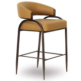Tatum Vegan Leather Counter Stool, Tan-Furniture - Dining-High Fashion Home