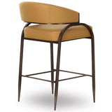 Tatum Vegan Leather Counter Stool, Tan-Furniture - Dining-High Fashion Home