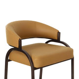 Tatum Vegan Leather Counter Stool, Tan-Furniture - Dining-High Fashion Home