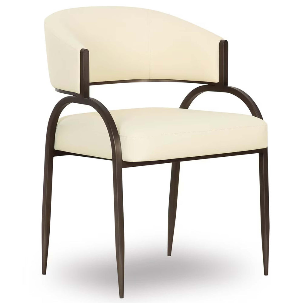 Tatum Vegan Leather Dining Chair, Cream-Furniture - Dining-High Fashion Home